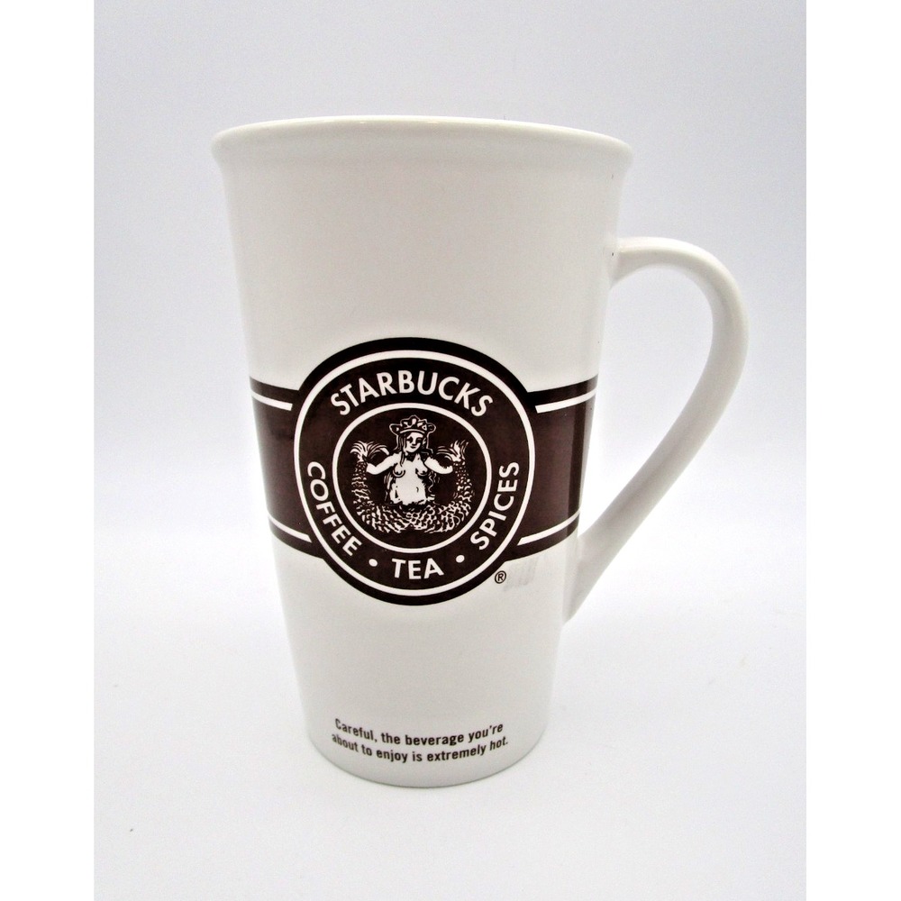 Starbucks 2008 Coffee Mug Cup Fresh Roasted Original Brown Siren Logo 16oz Tall